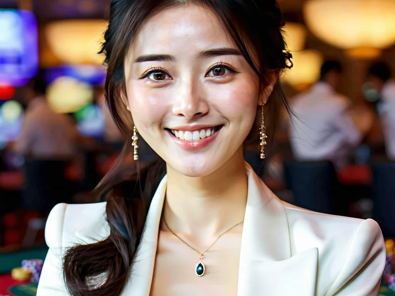 Dealer xinh đẹp và chuyên nghiệp đang chia bài tại bàn chơi casino trực tuyến