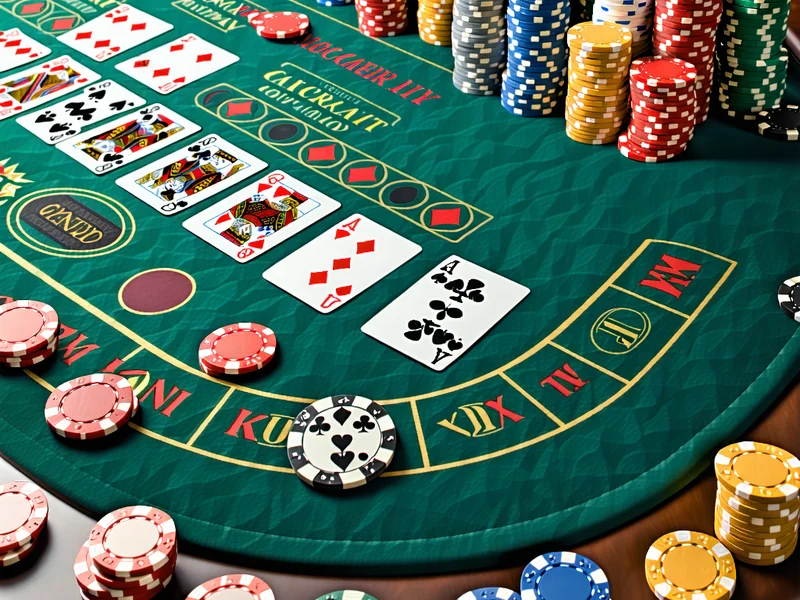 Hình ảnh các trò chơi bài phổ biến như Baccarat, Blackjack, Poker tại Zowin, với các quân bài, chip cược và bàn chơi chuyên nghiệp