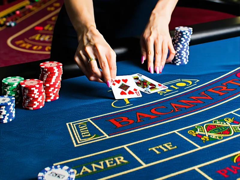 Bàn chơi Baccarat trực tuyến với dealer và lá bài