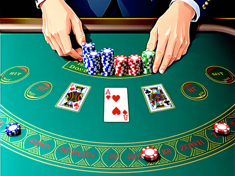 Giao diện trò chơi Blackjack (Xì Dách) với các lá bài và tổng điểm trên Zowin 88.