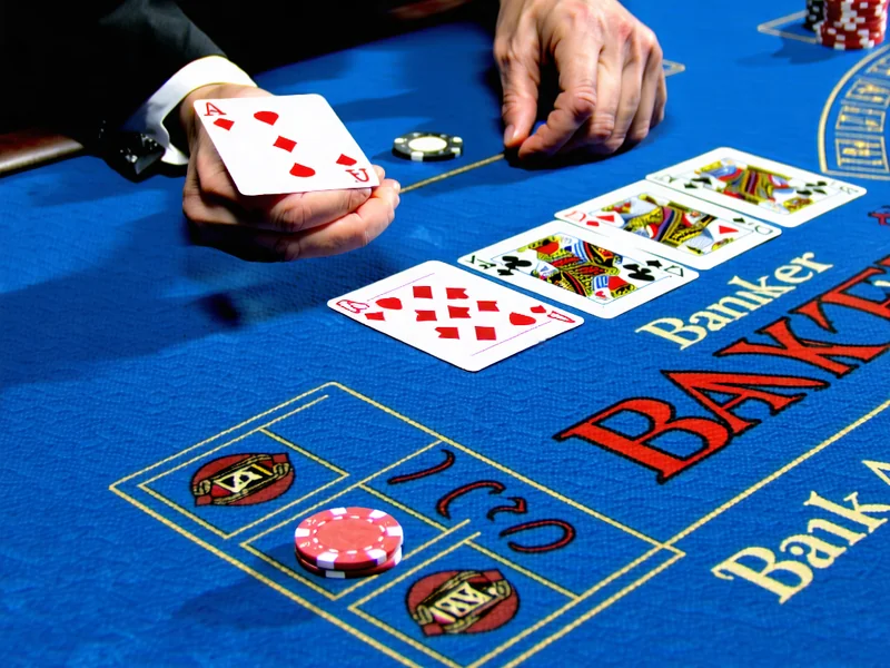 Bàn chơi Baccarat sang trọng với các khu vực cược Banker, Player, Tie tại Zowin.